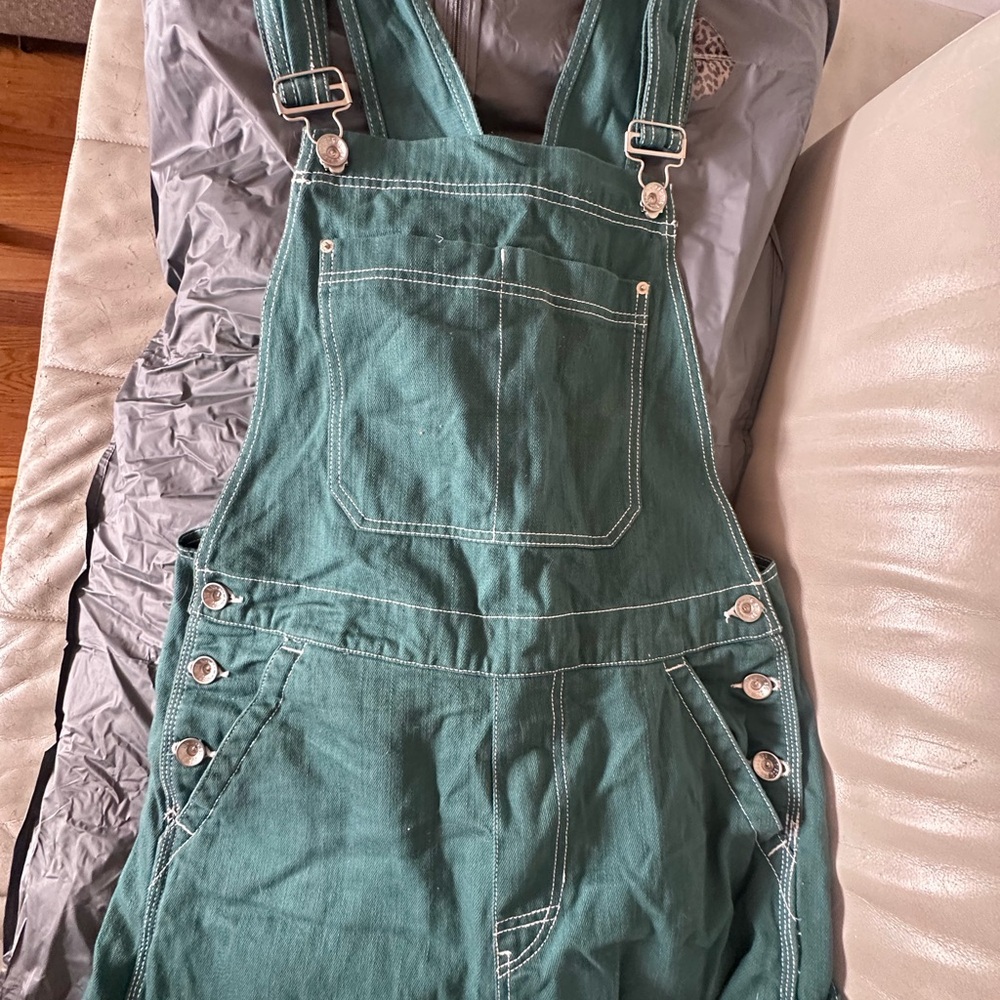 BDG Teal Denim Overalls